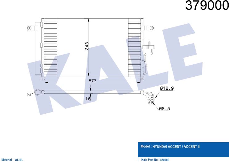 KLİMA RADYATÖRÜ (BRAZING)(AT)(KURUTUCULU) HYUNDAI ACCENT II 1.5 1.6 99-05