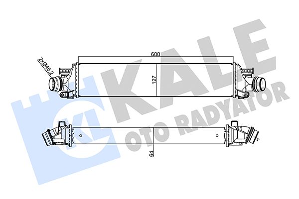 INTERCOOLER CHEVROLET AVEO 1.3 1.4D/TURBO 11=> [BRAZING] [600X127X64]