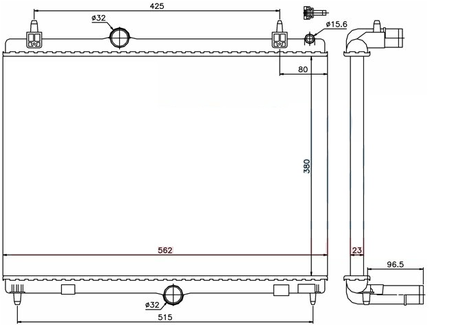 SU RADYATÖRÜ (BRAZİNG)(MT)(BPE045) PEU 508 10+ C5 08+ BENZİN/DİZEL