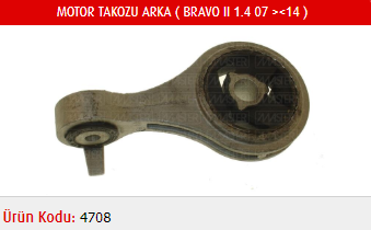 MOTOR TAKOZU (ARKA) FIAT BRAVO II 1.4 07-14