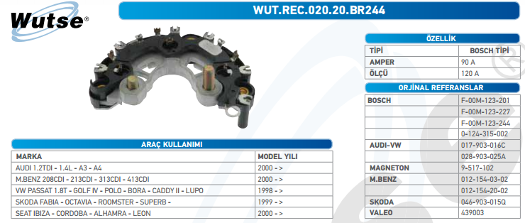 DİOT TABLASI (BOSCH TİPİ) GOLF,POLO-PASSAT 1.8T-RANSPORTER