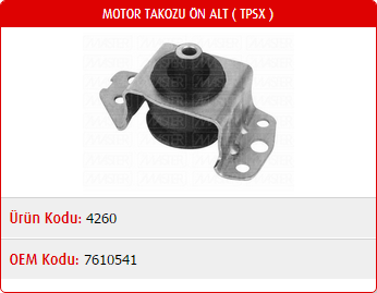 MOTOR TAKOZU (ÖN)(ALT) FIAT TEMPRA / TİPO