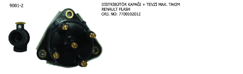 DİSTRÜBİTÖR KAPAĞI+TEVZİ MAKARASI TK. RENAULT R11 86-88 / R19 88-92 / R21 86-93 / CLIO 93-98 / SUPER 5 87-95 / TRAFIC 89-94 / VOLVO 440 K 91-96 / 460 L 91-96 / 480 E 87-96