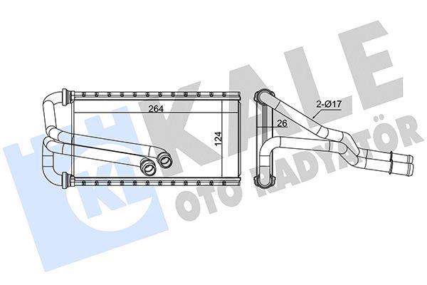 KALORİFER RADYATÖRÜ FORD FOCUS IV 20- BORULU [BRAZING AL/AL] [124X264X26]