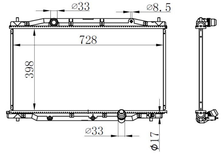 SU RADYATÖRÜ (BRAZING)(BHN196) HONDA CR-V (RE) 2.2 CTDİ 06- (398X728X26)