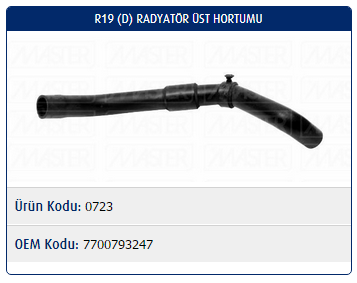 RADYATÖR ÜST HORTUMU RENAULT R19 1.9D