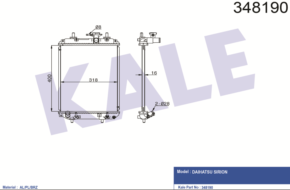 SU RADYATÖRÜ (BRAZING)(AT) DAIHATSU SIRION