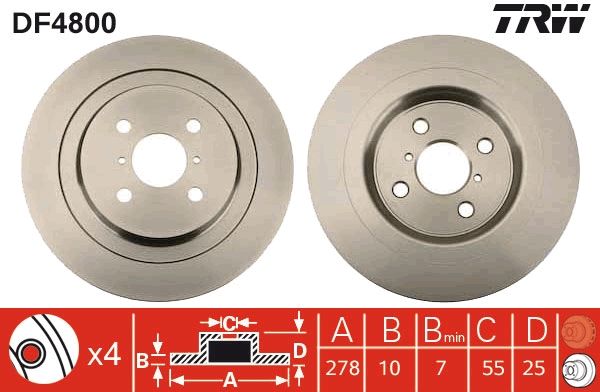 FREN DİSKİ (ARKA) TOYOTA YARIS 1.0-1.3-1.4D-1.0 VVTİ-1.3 VVTİ-1.4 D4D 11-