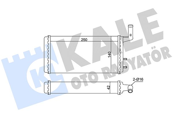 KALORİFER RADYATÖRÜ (YENİ NO:0181382AL) FIAT/TOFAŞ SKD MURAT 131 / ŞAHİN / DOĞAN SLX 1.6 74- (AT/MT) BORULU-MUSLUKSUZ [MEKANİK] [250X140X42]