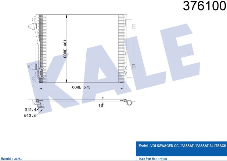 KLİMA RADYATÖRÜ (BRAZING)(KURUTUCULU) VW PASSAT/CC 1.6TDI-2.0TDI