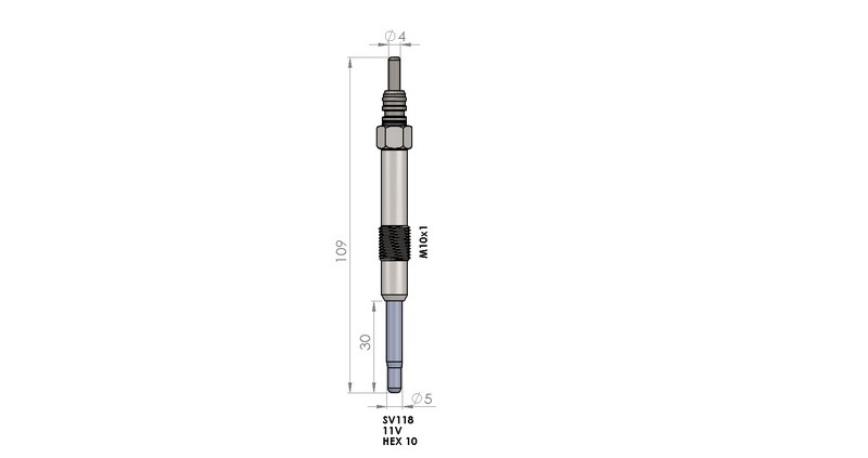 KIZDIRMA BUJİSİ (11,0V) FIAT BRAVO / CROMA / DOBLO / PUNTO / STILO 1.9D MJET / 1.9 JTD