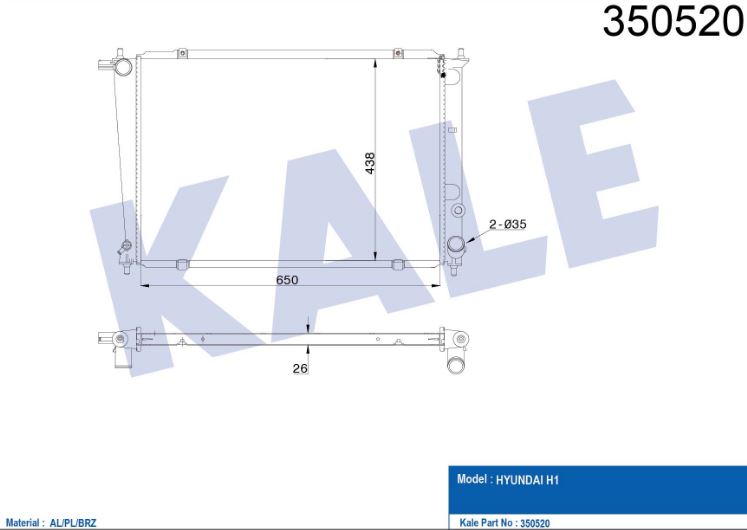 SU RADYATÖRÜ (BRAZING)(MT) HYUNDAI STAREX / H1