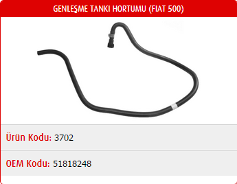 GENLEŞME TANKI HORTUMU FIAT 500L 1.3 MJTD 12-