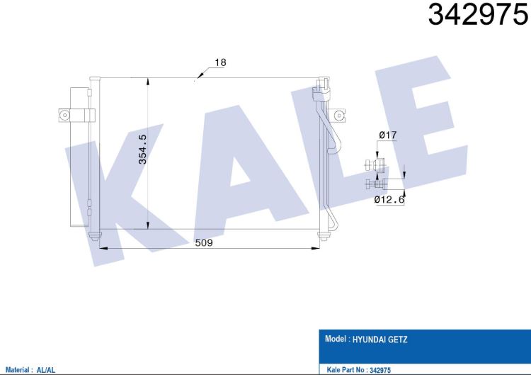 KLİMA RADYATÖRÜ (BRAZING)(KURUTUCULU) HYUNDAI GETZ 1.5 CRDI (03-09)