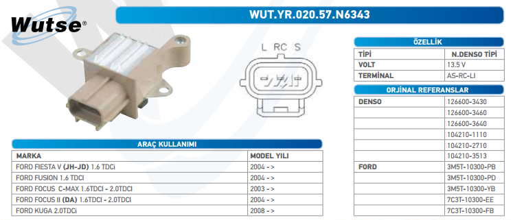 KONJEKTÖR 12V (DENSO TİPİ) FOCUS II 1.6 04-