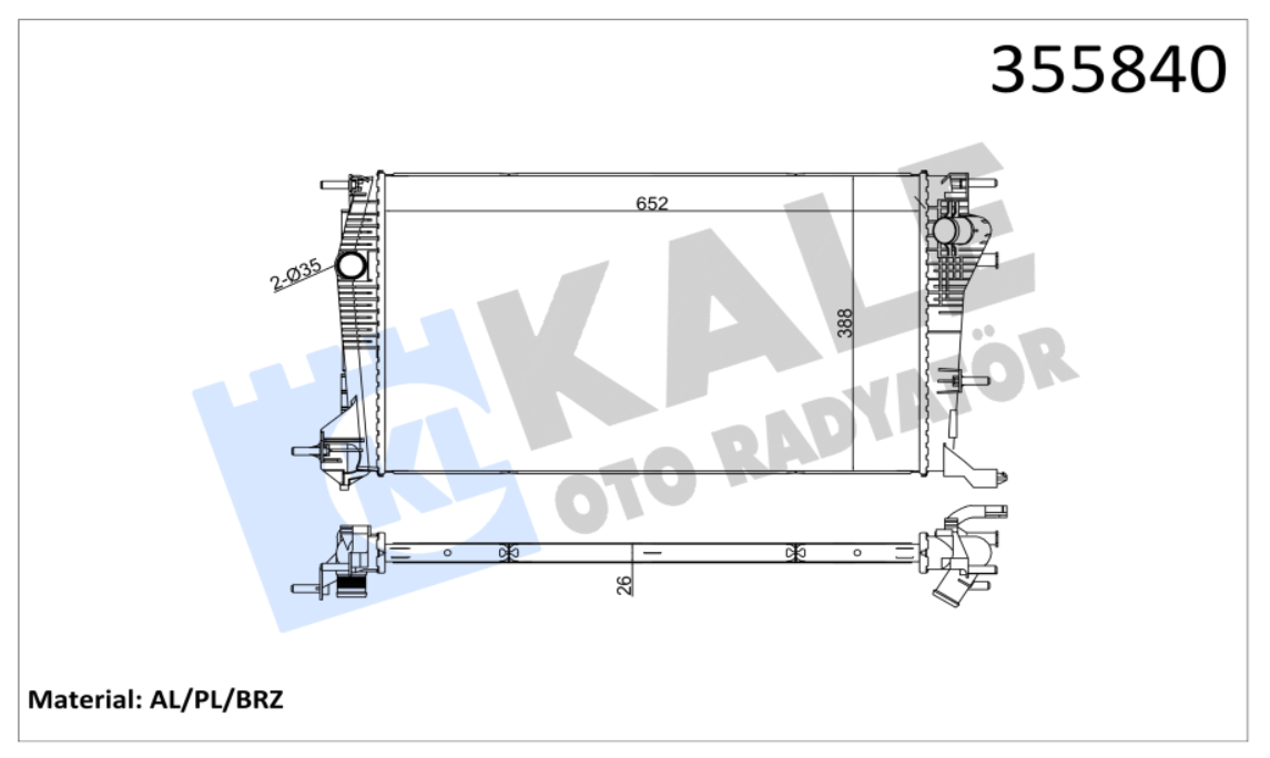 SU RADYATÖRÜ (BRAZING)(MT) RENAULT MEGANE III / CC / FLUENCE 1.6/2.0DCI-CVT-TCE 08-