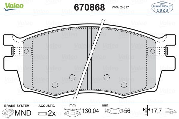 DİSK BALATA (ÖN)(ESKİ NO:670868) HYUNDAI ACCENT III 1.4 GL-1.5 CRDİ-1.6 GLS 05-10 / KIA RIO II 1.4 16V-1.5 CRDİ-1.6 CVVT 05-11