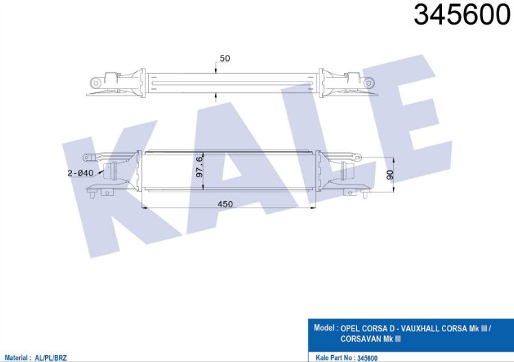 INTERCOOLER (BRAZING)(MT) OPEL CORSA D