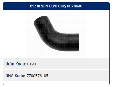 BENZİN DEPO GİRİŞ HORTUMU RENAULT R12