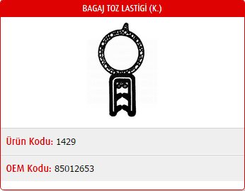 BAGAJ TOZ LASTİGİ FIAT TOFAŞ M131