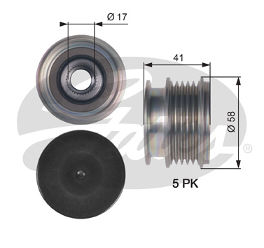 ALTERNATÖR KASNAĞI (5 KANALLI) FORD MONDEO IV 07-15, S-MAX 06-14, VOLVO (S60) II 12-15, (S80) II 06-11, (V50) 10-12, (V60) I 11-15, (V70) III 08-11, (XC60) 10-14, (XC70) II 10-15