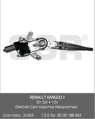 CAM KRİKOSU ELEKTRİKLİ (ÖN SOL) RENAULT KANGO II