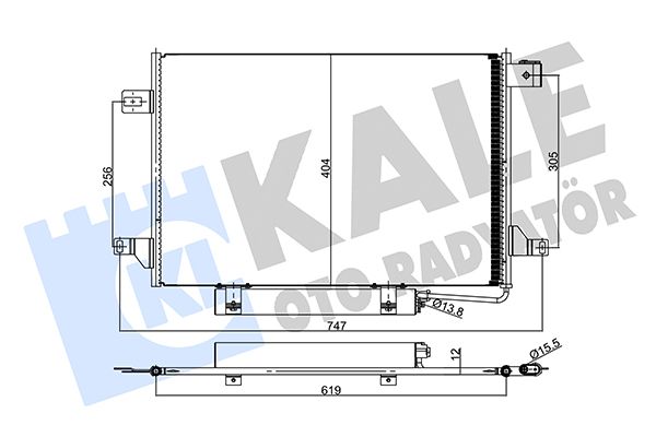 KLİMA RADYATÖRÜ M.BENZ SPRINTER 3.5-T / 4.6-T / 5-T 06<16 KURUTUCU İLE [BRAZING AL/AL] [619X404X12]