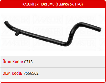 KALORİFER HORTUMU FIAT TEMPRA / TİPO