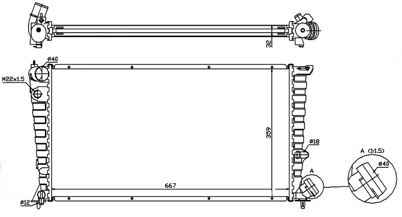 SU RADYATÖRÜ (MEKANİK)(MT)(MPE354) PEUGEOT PARTNER-306 96-