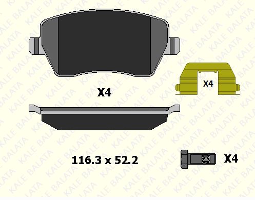 DİSK BALATA (ÖN)(VİDALI) RENAULT CLIO III 1.2 16V-1.4 16V-1.5 DCİ-1.6 16V 05-14 / CLIO IV 1.2 16V-1.5 DCİ 13- / KANGOO 1.5 DCİ -1.6 16V 08-