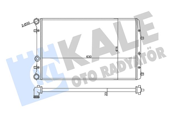 SU RADYATÖRÜ (MEKANİK)(MT) VW POLO 02- - SEAT CORDOBA / IBIZA III 02- - SKODA FABIA 99- 1.2 1.4 1.6 1.2/1.4 16V 1.4/1.9 TDI (AC/NAC) [630X414X23]