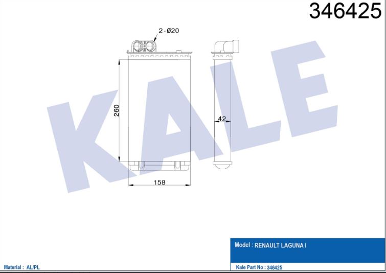 KALORİFER RADYATÖRÜ (MEKANİK) RENAULT LAGUNA I 1.6/1.8/2.0 (95-01)