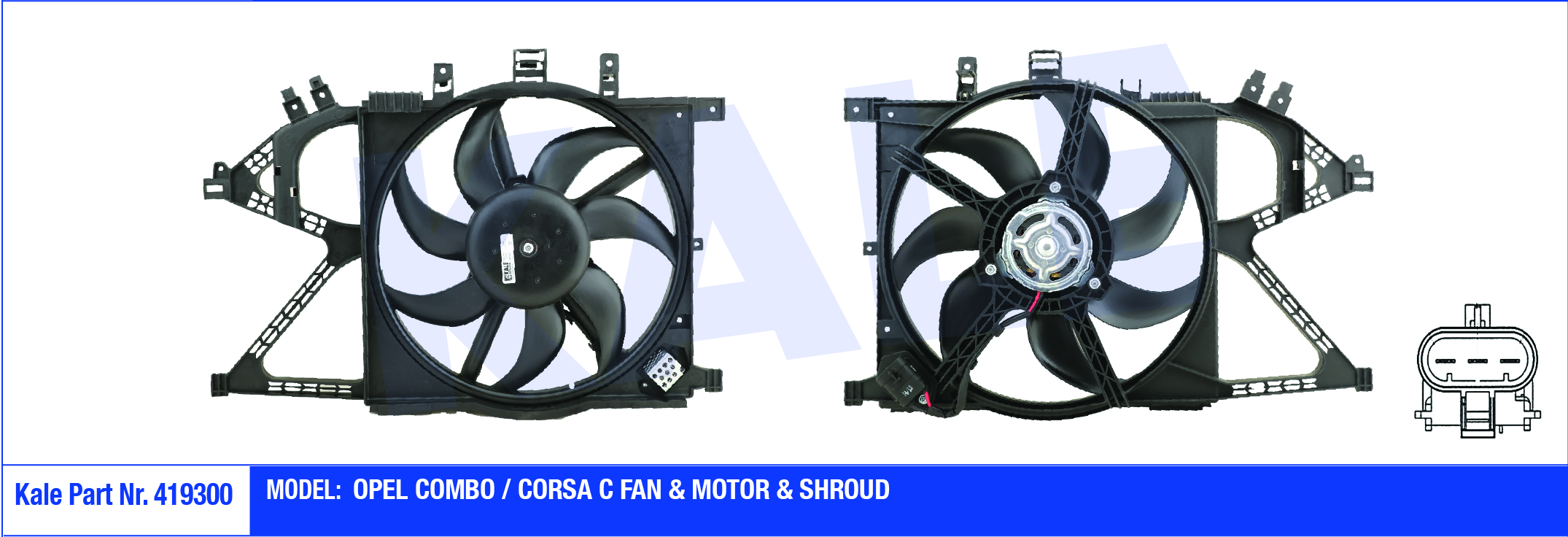 FAN MOTORU (DAVLUMBAZLI) OPEL COMBO / CORSA C 160W 360mm