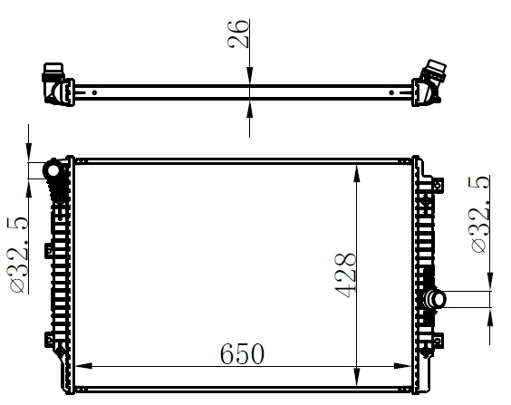 SU RADYATÖRÜ (BRAZING)(BVW041) VOLKSWAGEN CADDY IV 2.0 TDI 2015+ (650X628X26)