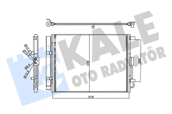 KLİMA RADYATÖRÜ HYUNDAI İ30 / ELANTRA V - KIA CEED / PRO CEED 1.4/1.6CRDI 12- KURUTUCU İLE [BRAZING AL/AL] [503X380X12]