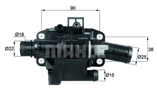 TERMOSTAT (83°C) FORD FOCUS II 04-12 / CITROEN BERLINGO 05-11 / C4 04-11 / C5 04- / MAZDA 3 06-09 / PEUGEOT 206 05-07 / 307 03-07 / 407 04-10 / PARTNER 05-08 / MINI 06-10 / VOLVO