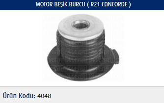 MOTOR BEŞİK BURCU RENAULT R21 CONCORDE