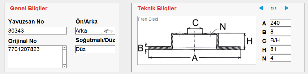 FREN DİSKİ (ARKA)(240MM) MEGAN II-CLIO III 1.4-1.5-1.6