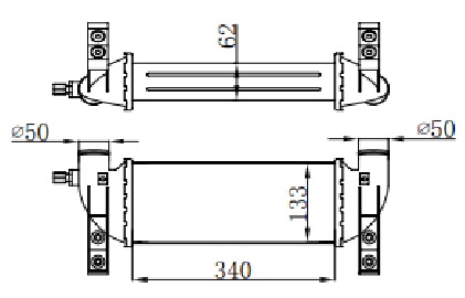 INTERCOOLER(IFR150) FORD CONNECT 02+ 340X133X62