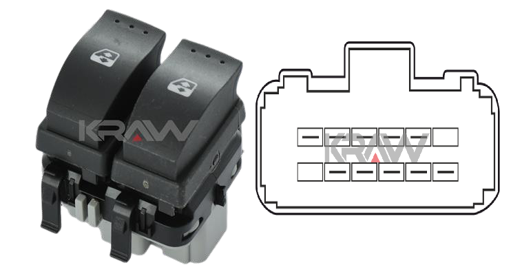 CAM ANAHTARI (SOL)(GRİ)(10 FİŞLİ) RENAULT MEGANE II