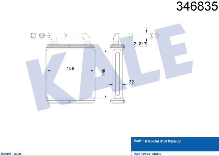 KALORİFER RADYATÖRÜ (BRAZING) HYUNDAI H100 MINIBUS (NAC)