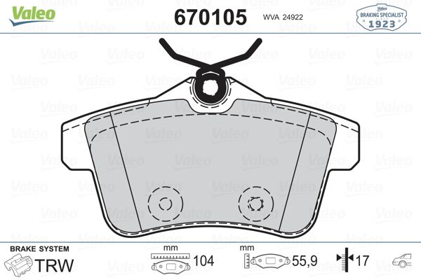 DİSK BALATA (ARKA) PEUGEOT 3008 1.2-1.6 HDİ 09-16 / 308 1.6 THP 10-14 / 5008 1.6 16V-1.6 HDİ 09-17 / 508 1.6 THP-1.6 HDİ 12-18 / CITROEN C4 II 1.2 THP-1.4 VTİ-1.6 BLUEHDİ 14-