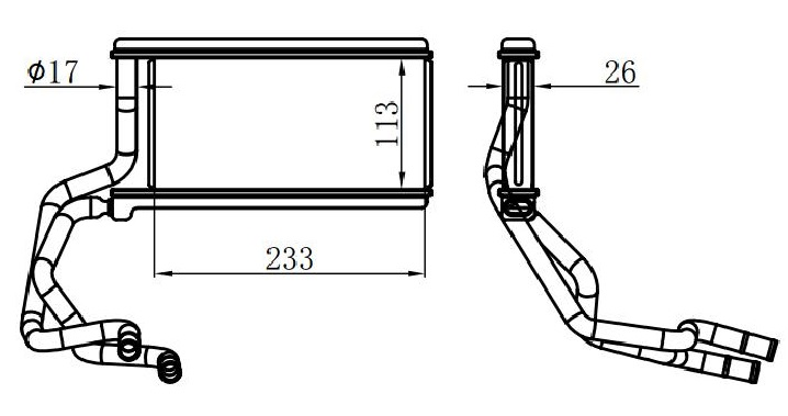 KALORİFER RADYATÖRÜ(KMI038) MITSUBISHI L200 06- 113X233X2