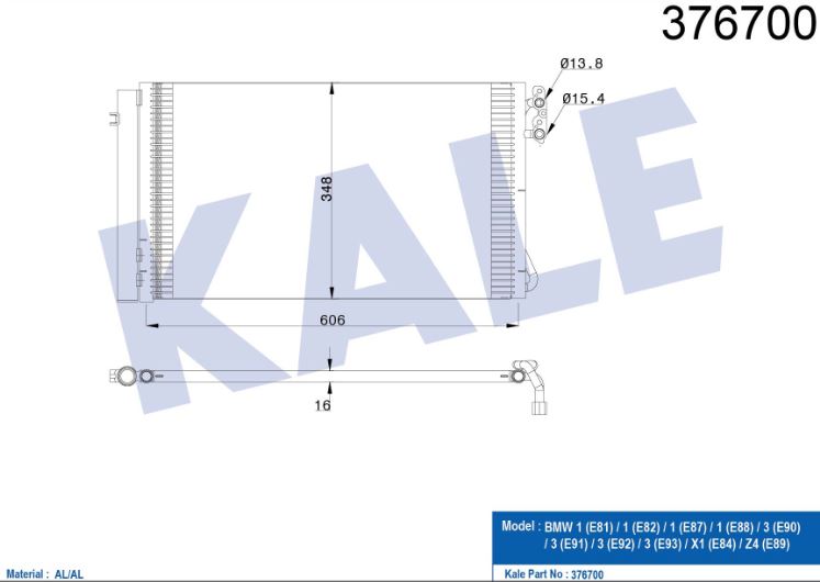 KLİMA RADYATÖRÜ (BRAZING)(KURUTUCULU) BMW 1 (E81) 1 (E82) 1 (E87) 1 (E8