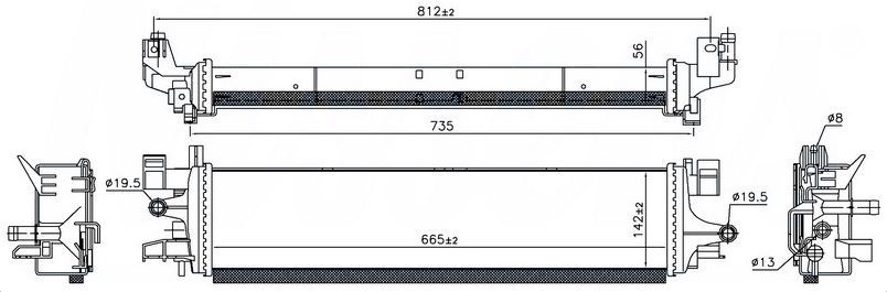 INTERCOOLER(IFR007) FORD FOCUS III 1.5 ECOBOOST 11- / KUGA