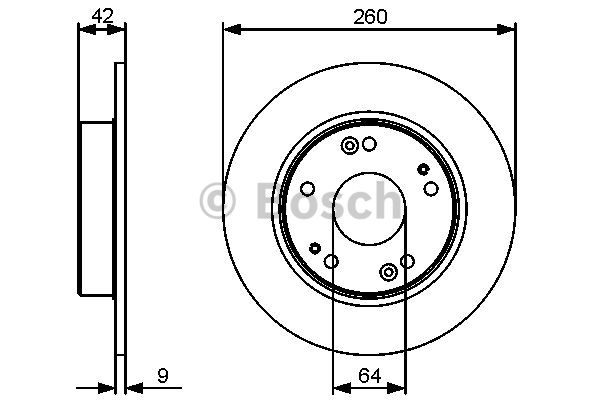 FREN DİSKİ (ARKA)(260MM) HONDA CIVIC VIII HB 1.4-1.8 01-