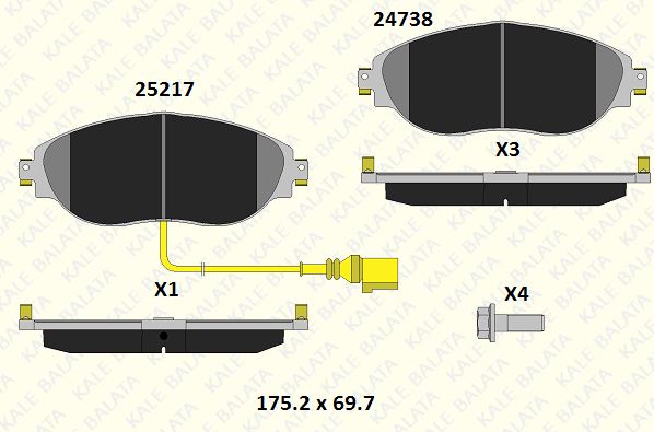 DİSK BALATA (ÖN) AUDI A3 III, Q3 II - SEAT ALHAMBR