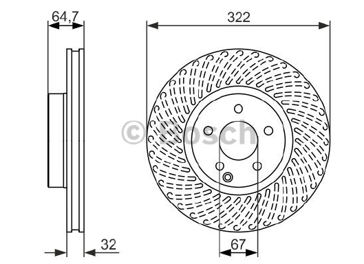 FREN DİSKİ (ÖN)(322MM) M.BENZ (W204) C300-C320-C350 01-