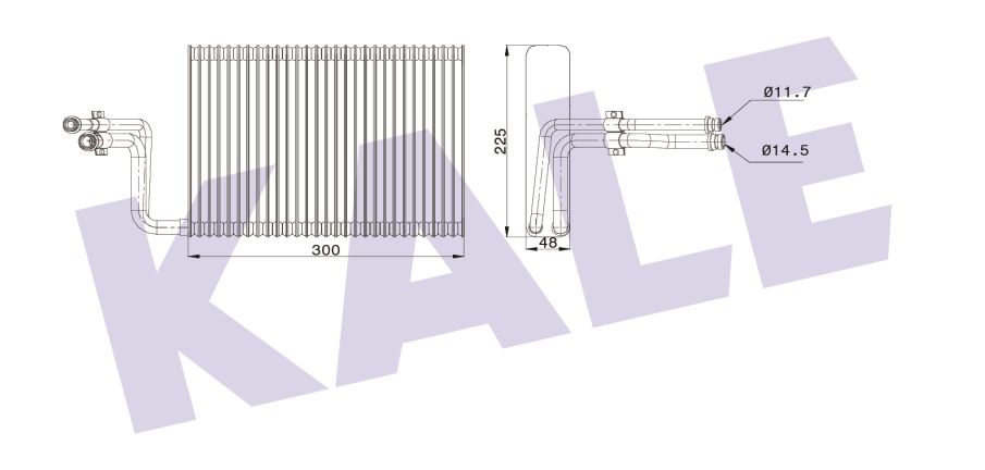 EVAPORATOR (BRAZING) BMW 1 (E81,E82,E87,E88) / 3 (E90,E91,E92,E93) / X1 (E84) / X3 (F25) / X4 (F26) 04-