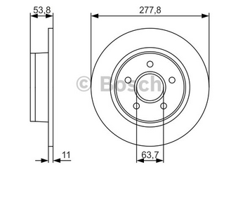 FREN DİSKİ (ARKA)(277,8MM)(ESKİ NO:0986479070) FORD TRANSİT CONNECT 1.8 TDCİ 02-